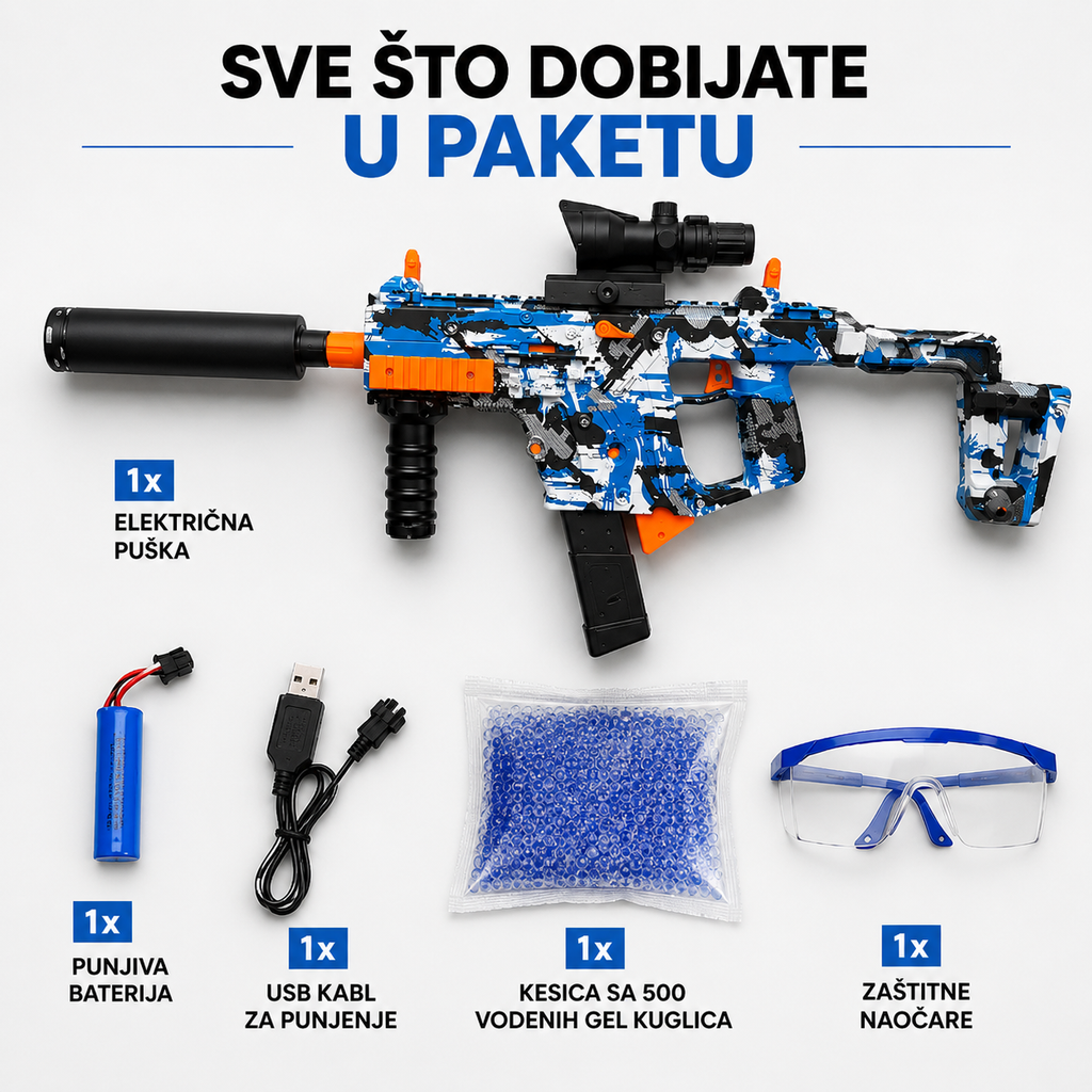 HydroStrike™ – Električna rafalna puška na vodene gel kuglice