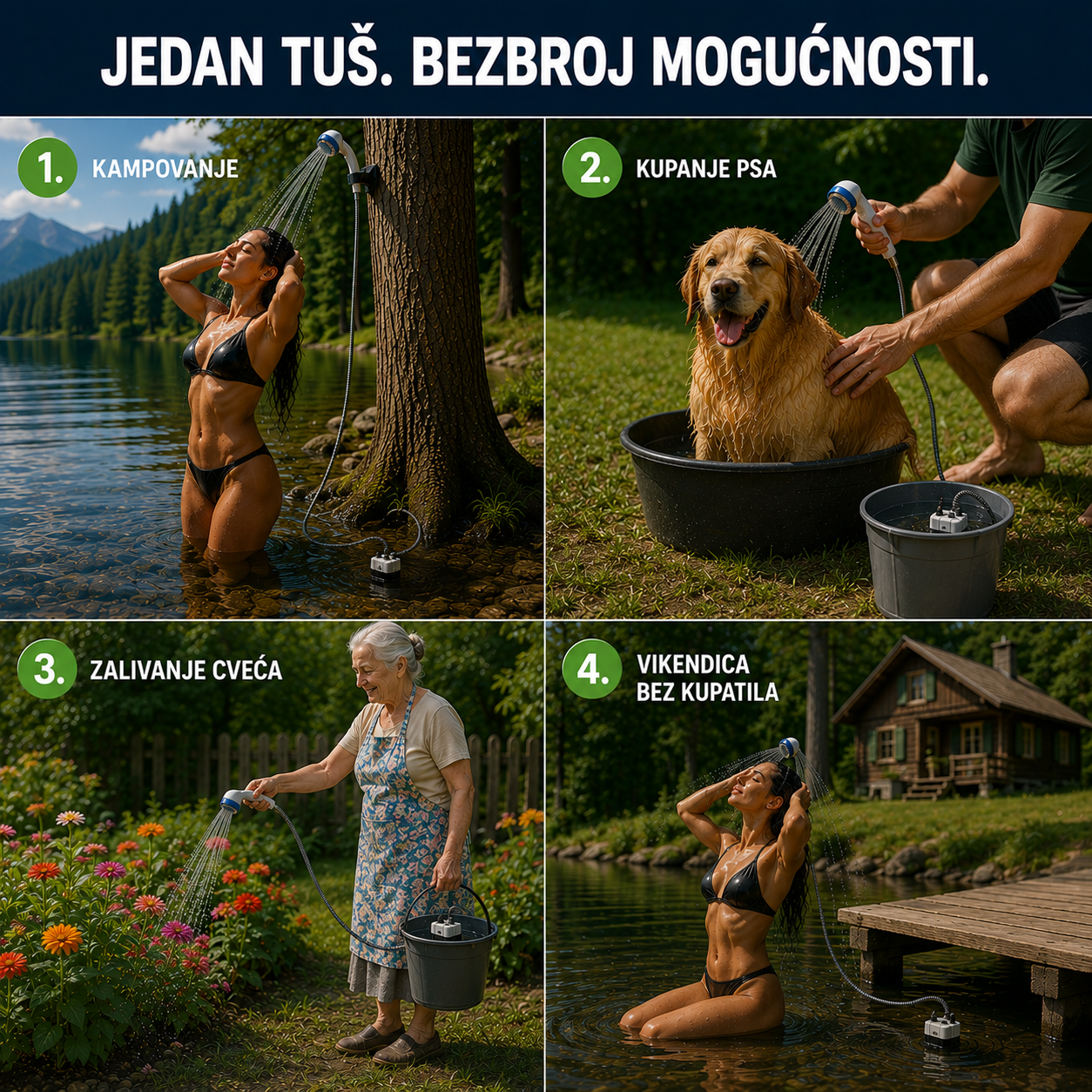 AquaGo™ - Prenosni USB Punjivi Tuš