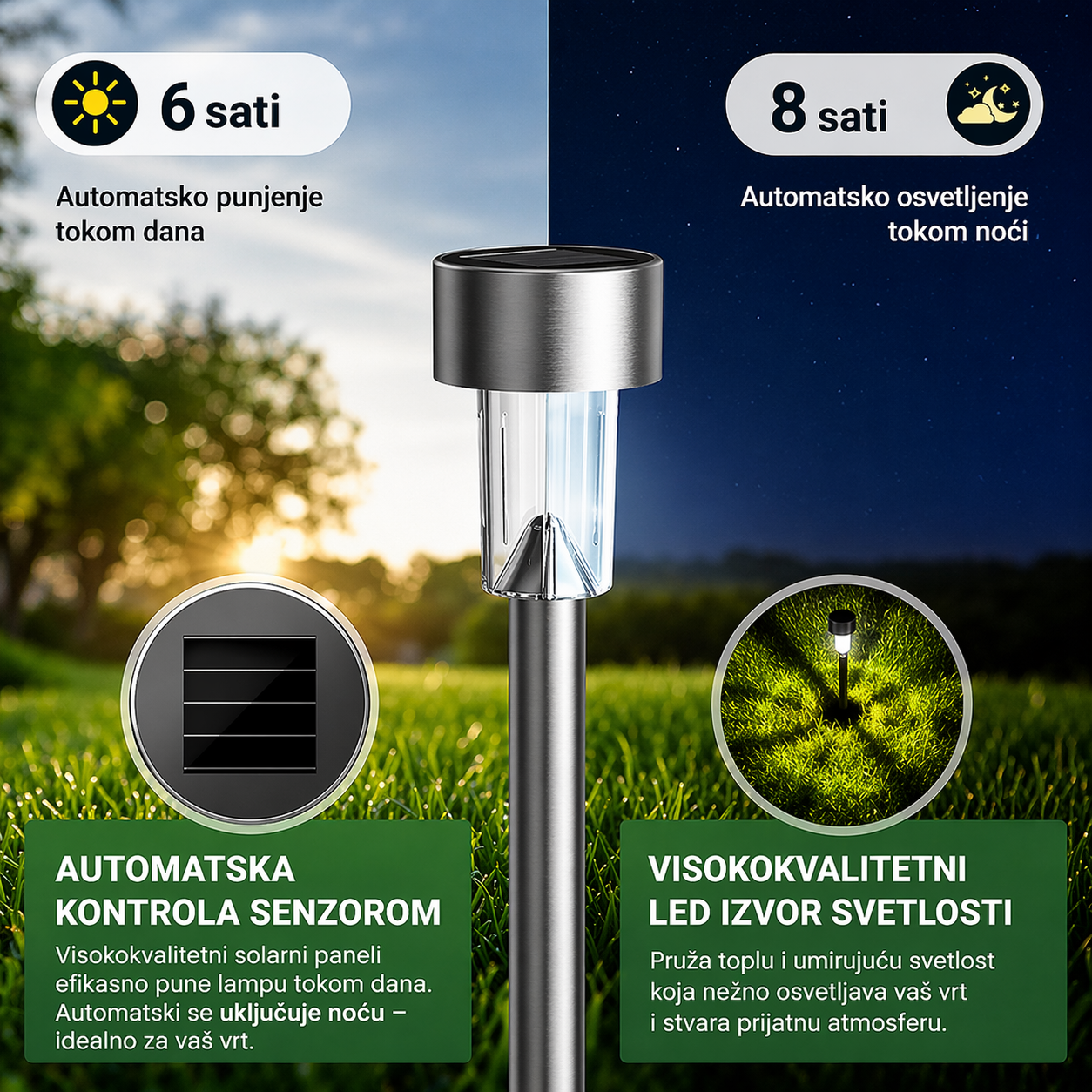 Lux Garden Solarne Lampe (5+5 GRATIS)