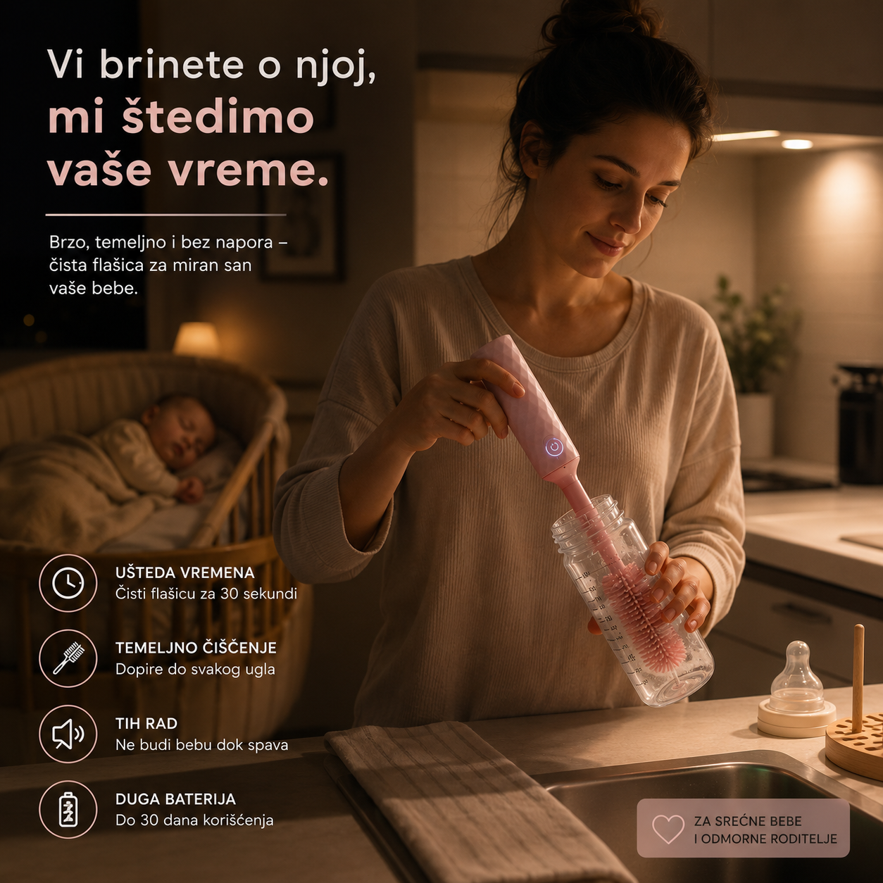 2 u 1 Bežična Četka Za Flašice